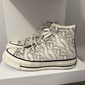 Converse High-Top Sneakers in White and Black